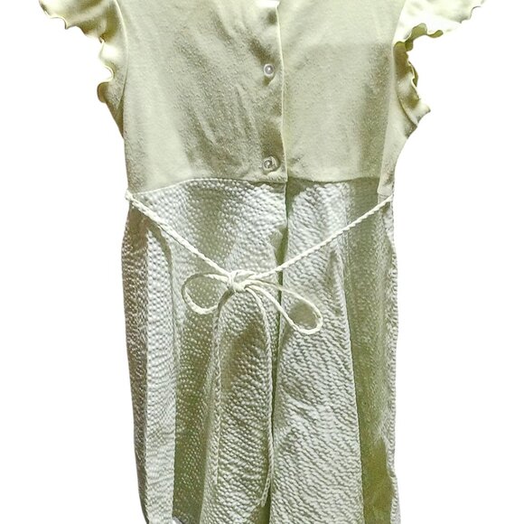 Thrifted SIZE-6 YOUNGLAND LIGHT GREEN APPLE and WHITE GINGHAM BUTTERFLY DRESS - Picture 4 of 7